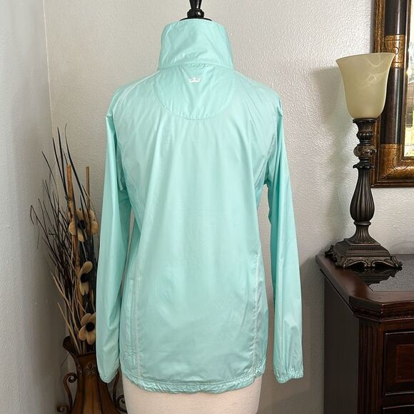 Peter Millar Element Wind 1/4 Zip Golf Pullover Windbreaker Teal Size Small - Picture 2 of 15